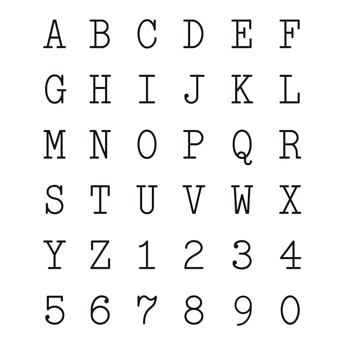 2 Sheets Alphabet & Numbers Temporary Tattoos - Customizable Typewriter Letter & Number Semi-permanent Tattoos, Realistic Fake Tattoos for Finger & Hand