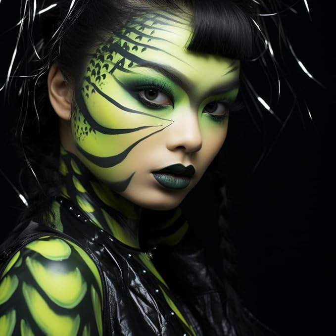 CCbeauty Ogre Green Face Paint Stick, Face Painting Kit, Witch Green Cream SFX Makeup Foundation, Professional Hypoallergenic Body Paint for Halloween Costume Party, Goblin, Hulk, Shrek, Fiona Makeup