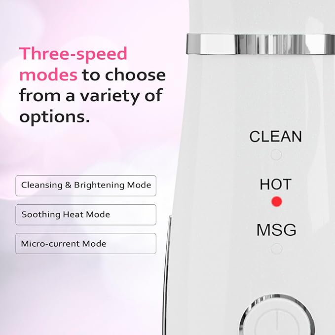 3-in-1 Portable Face and Neck Massager Tool with LED, Red Light Therapy, Vibration & Thermal Functions for Skin Care, Lifting & Firming, Galvanic Facial Machine.