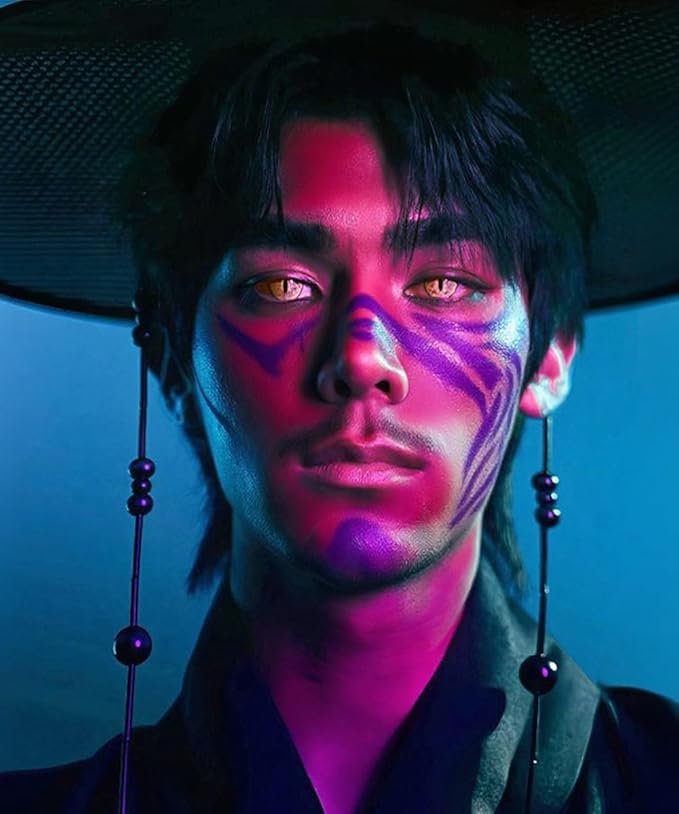 Go Ho Purple Face Paint Washable for Halloween Makeup,Creamy to Gel Water Based Purple Face Body Paint Full Coverage forCosplay SFX Costumes Festivals Makeup,25g