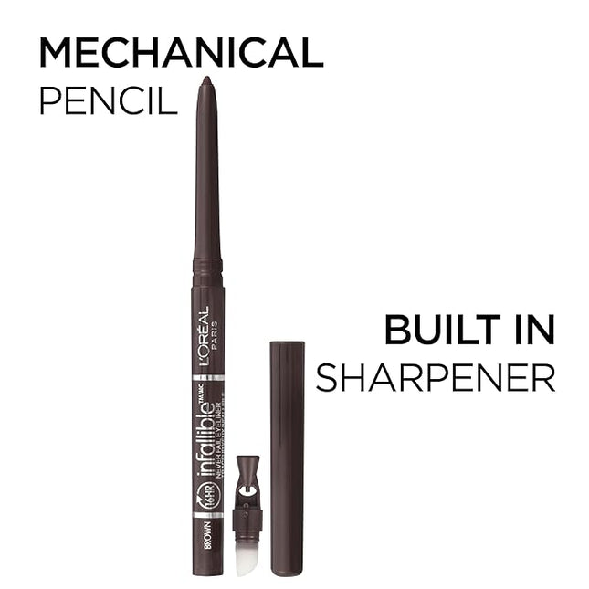 L'Oreal Paris Makeup Infallible Never Fail Original Mechanical Pencil Eyeliner with Built in Sharpener, Carbon Black, 0.008 oz.