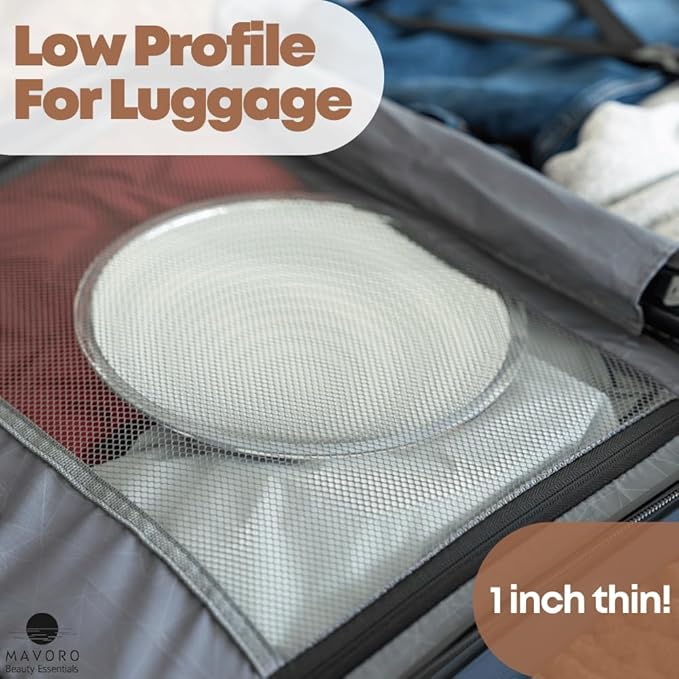 Mavoro 9'' Magnifying Mirror with 3 Strong Suction Cups | 5X Magnification | Portable Travel Makeup & Cosmetic Mirror (5X)