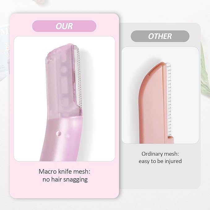 wanheart Women's Facial Shaver (3-pack), for hair removal, face, and eyebrows, with gentle exfoliating blades (3)