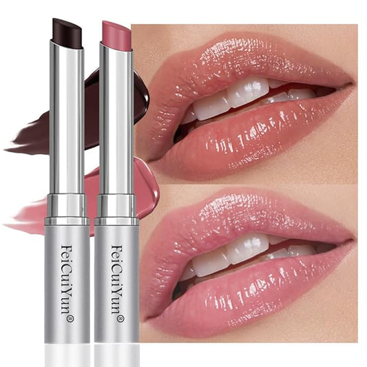 2Pcs Honey Tinted Lip Balms Lip Stain, Sheer Hydrating Lip Skin Tint, Gloss Balm Moisturizing Lip Color for All Skin Tones, Nourishing Lip Balm with a Hint of Natural Black Cherry Tint