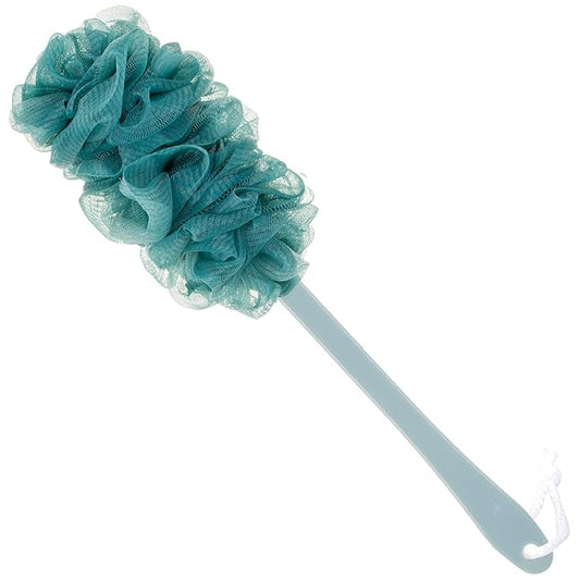 Back Scrubber for Shower, Loofah Long Handle Bath Body Brush, Soft Nylon Mesh Sponge On a Stick for Shower Men Women Kids Elderly, Exfoliating Scrub Cleaning Luffa for All Kinds of Skin(Blue)