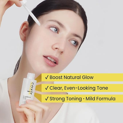Coxir TXA Niacinamide Toning Ampoule –Tranexamic Acid for Visible Tone & Clarity | Mild, Lightweight Korean Serum with Niacinamide, Cica & Panthenol | Daily Tone-Refining Formula [1.69fl.oz]