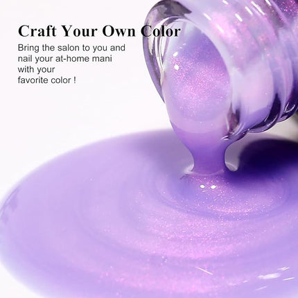 Imtiti Aurora Mermaid Purple Gel Nail Polish, 0.5fl.oz Pearl Shimmer Shell Soak Off U V Gel Polish for DIY Nail Art Manicure 1Pcs