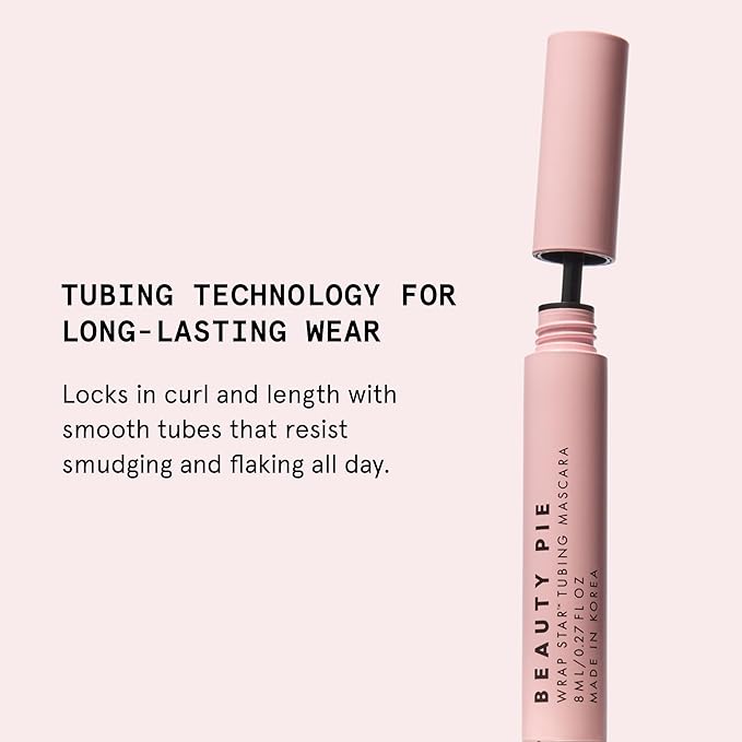 Beauty Pie Wrap Star Tubing Mascara, 0.27 fl oz – Classic Black, Smudge‑Proof, Flake‑Proof Lengthening & Curling with Glossy Finish, Sensitive‑Eye Safe