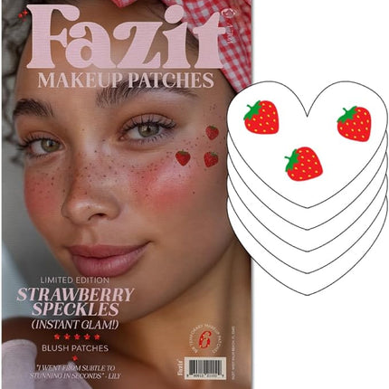 Fazit Makeup Patches - Strawberry Speckles - Glow Up Make-Up Patches - Cute Glitter Makeup Accessories for Women - Cosmetic Glitter for Face
