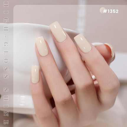 RARJSM Beige White Gel Nail Polish 1PCS 15ML Long Lasting Milky Ivory White Creamy Gelpolish Soak off U V Curing Required Nail Art French Manicure Salon DIY at Home