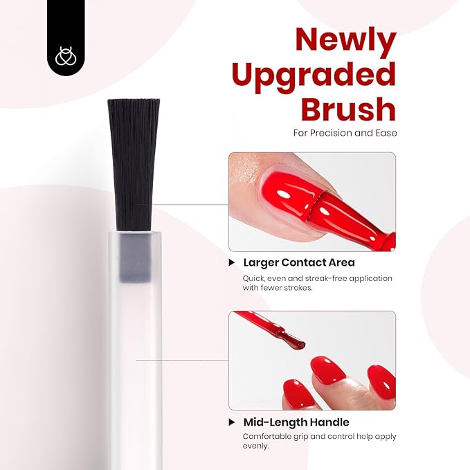 Beetles Red Gel Nail Polish - Hema Free Crimsom Harmony Gel Classic Red Gel Polish Soak Off Uv LED Nail Lamp 15ml DIY Home Manicure Salon Gift for Women