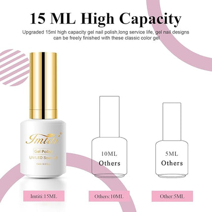Imtiti Gel Nail Polish, Baby Pink Gel Polish, 0.51 Fl Oz