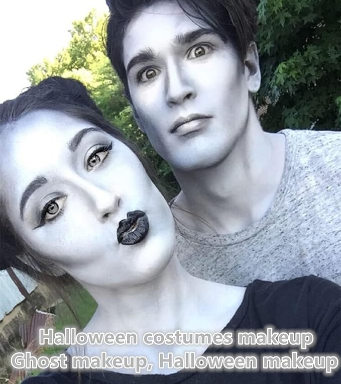 Go Ho Light Grey Face Paint Stick,Water Based Cream Gray Body Paint Washable,Face Paint Kit Full Coverage Oil-Free,Halloween Cosplay SFX Vampire Zombie Makeup