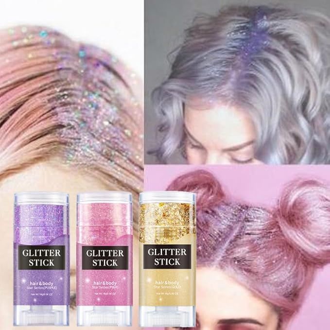 Silver Body Glitter Stick,Holographic Sequins Paint Sparkling Face Glitter for Women Face/Body/Hair/Eyes/Lip Glitter Makeup.