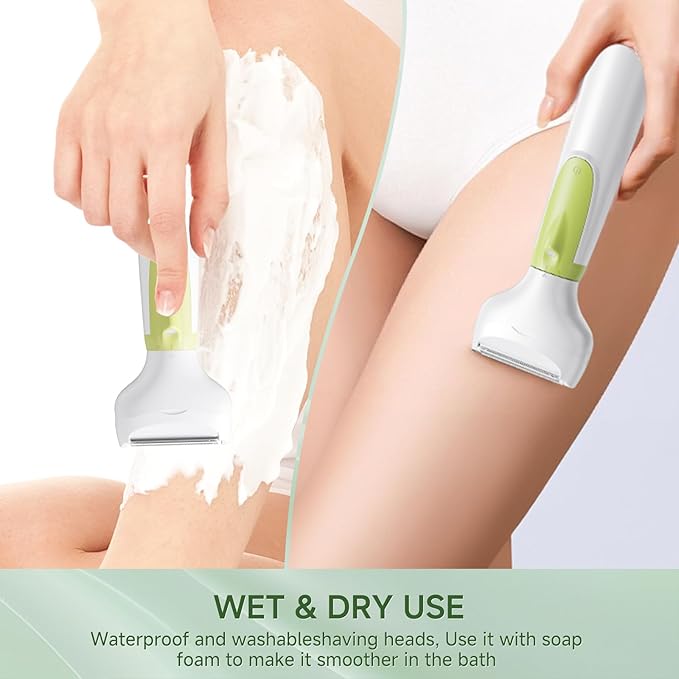 Electric Razors for Women, 4-in-1 Painless Shaver for Face, Bikini, Body & Underarms, Waterproof Cordless Foil Shaver for Wet/Dry Use with LED Light, USB Charging, Travel Bag