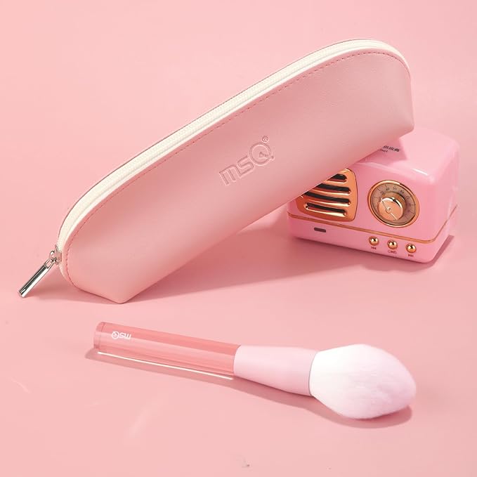 MSQ Make Up Brushes 10Pcs Powder Brushes Contour Brush Synthetic Hair Makeup Brush Set with Bag for Blending Stippling Highlighting Eyeshadow Eyeliner Concealer