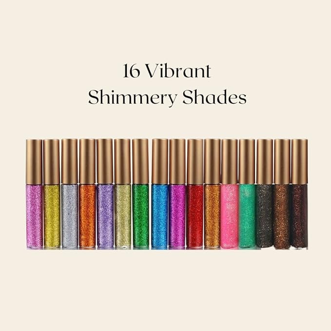 by Dr. Liia Hypoallergenic Eyeliner, Glitter Liquid Eyeliner I Gluten Free and Vegan for Sensitive Skin (1: Purple Red)