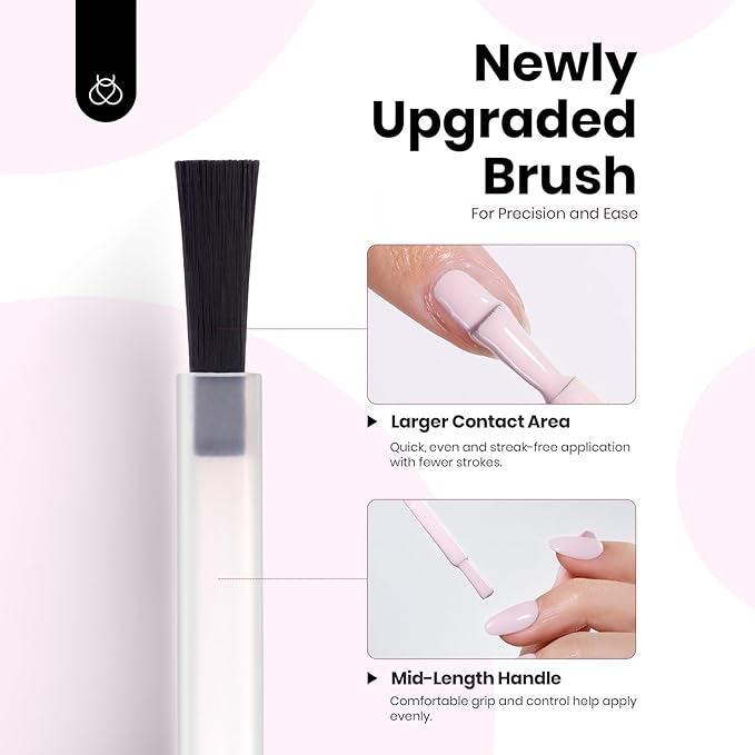 Beetles Pink Gel Nail Polish - 15ML Hema Free Baby Pink Gel Polish Cream Puff Full Size Soak Off UV Colorful Bottle Nail Art Manicure Gift for Women