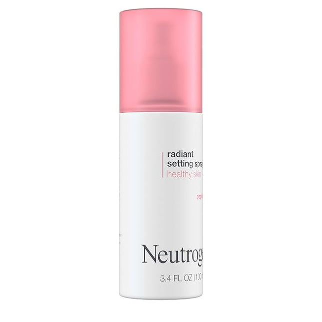 Neutrogena Healthy Skin Radiant Setting Spray, Long-Lasting Face Mist with Antioxidants & Pep-tides, Lightweight Hydrating Formula Locks Makeup for Glowing, Refreshed Skin, 3.4 fl. Oz