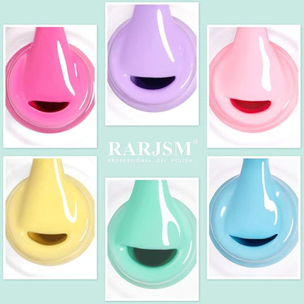 RARJSM Cotton Candy Gel Nail Polish Kit, Pastel Gelpolish Macaron Colors Collection Pink Purple Yellow Green Blue Nail Polish Set, 6PCS 7.5ML Spring Summer Color Gel Nail Polish,Curing Required