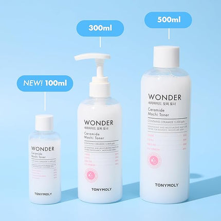 TONYMOLY Wonder Ceramide Mochi Toner – Hydrating & Strengthening Dewy Glass Skin Toner for Healthy Moisturized Skin, Large 16.9 oz Korean Skincare