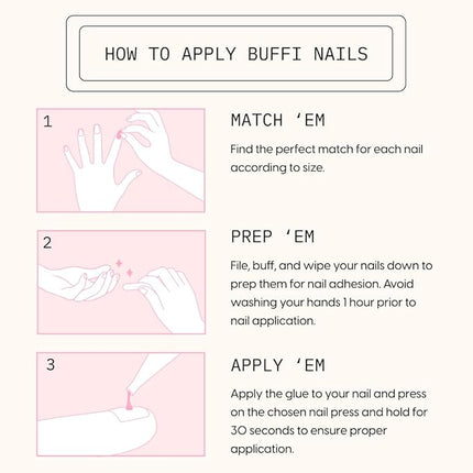 "BUFFI Press-On Nails Sugar Tips Long Coffin Shape Fake Nails with Glue | Classic French Gradient Ombre Effect | Nail Kit, File & Cuticle Stick | Durable Acrylic Nail Kit for Long Nails 28Pcs