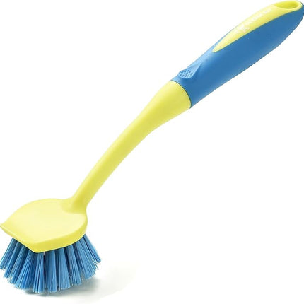 Scrub Brush Set for Bathroom Kitchen Bathtub Toilet Deep Cleaning Brush Tools All Purpose Cleaner Sponge Scrubbing Brushes with Ergonomic Handle, 4-Piece