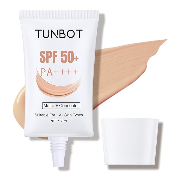 TUNBOT Liquid Makeup Foundation with SPF 50, Makeup to Cover Facial Imperfections, Unscented Foundation for All Skin Types (30ml)