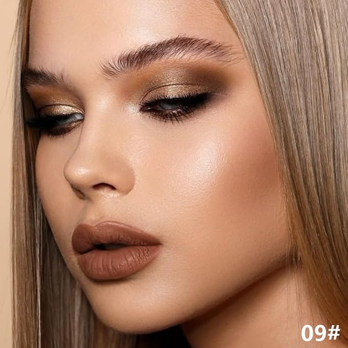 Dark Kakhi Green Shimmer Cream Eye Shadow Stick Makeup for Women, Dark Kakhi Green Shimmer Matte Eye Shadow Brightener Stick for Eyes, Waterproof Eyeshadow Pencil Applicator Blendable for Eye 09