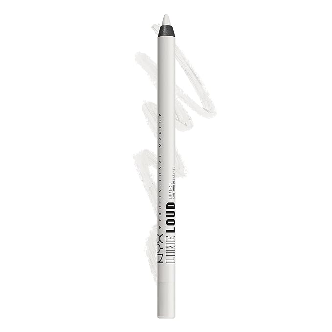 NYX PROFESSIONAL MAKEUP Line Loud Lip Liner, Longwear and Pigmented Lip Pencil with Jojoba Oil & Vitamin E - Gimme Drama (White)