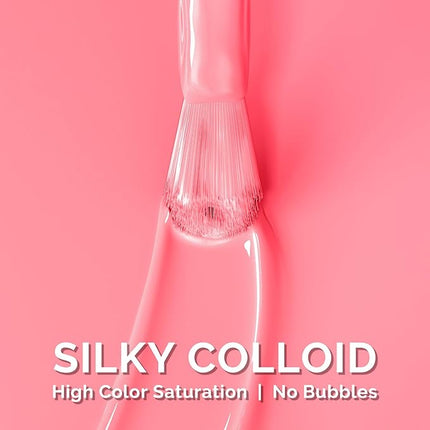 MelodySusie Neon Pink Gel Nail Polish,0.5fl oz Light Pink Soak Off UV LED Bright Pink Gel Polish Gift for Women Nail Art Manicure Salon DIY Nail Design Decoration at Home-1741