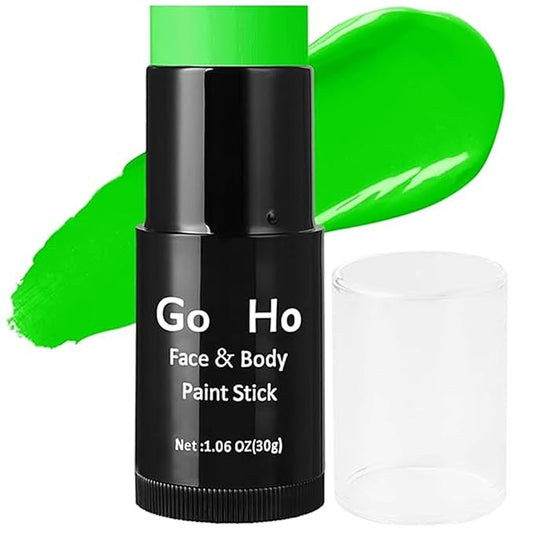 Go Ho Cream-Blendable Amazon Green Face Paint Stick (1.06 Oz),Full-coverage Amazon Green Body Paint for Adults Children Halloween Cosplay SFX Makeup,Waterproof Green Eye Black Stick