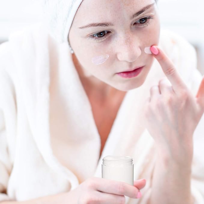 Patelai 4 Pieces Round Wide-mouth Leak Proof Plastic Container Jars with Lids for Travel Storage Makeup Beauty Products Face Creams Oils Salves Ointments DIY Making(10 Ounce,Black)