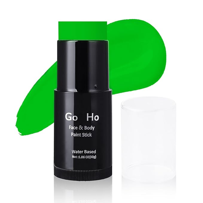 Go Ho Amazon Green Face Paint Stick,Water Based Washable Face Paint Makeup Stick,Non-toxic Full-coverage Cream Body Paint for Adults Children Halloween Cosplay SFX Hulk Gamora Makeup