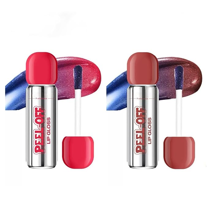 Peel-Off Lip Liner Stain Set | 2 Color Long-Lasting Waterproof Lip Tint, Transfer-Proof Matte Highly Pigmented Color Lip Gloss Longwear Pigmented (FIRST KISS/LOVELY, Set2)