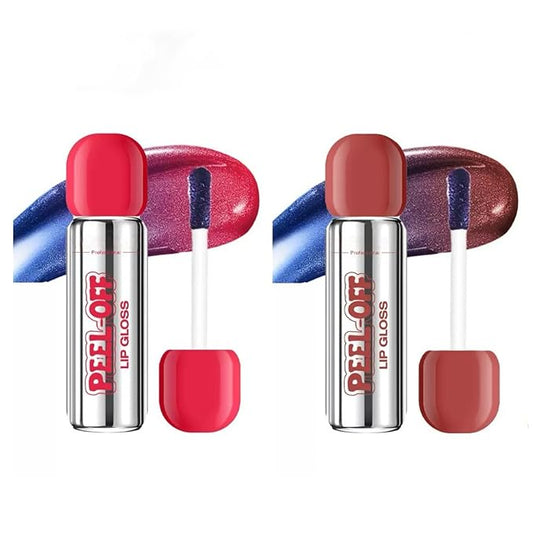 Peel-Off Lip Liner Stain Set | 2 Color Long-Lasting Waterproof Lip Tint, Transfer-Proof Matte Highly Pigmented Color Lip Gloss Longwear Pigmented (FIRST KISS/LOVELY, Set2)