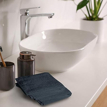 Softolle 100% Cotton Washcloths 24 Pack (12x12 Inches) Soft, Highly Absorbent Washcloth, Face Towels, Wash Cloths for Face, Ring Spun, Bulk Pack (Grey)