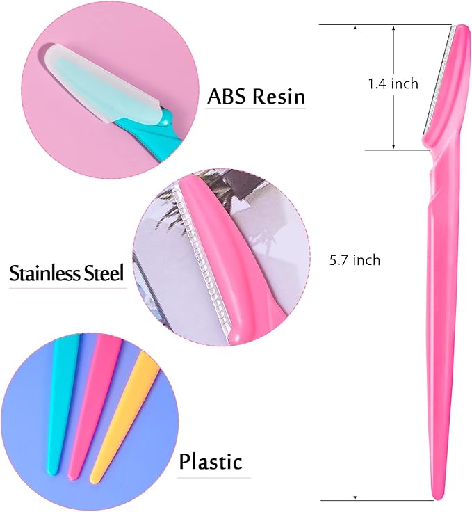 21 Pcs Eyebrow Razor, Multipurpose Exfoliating Dermaplaning Tool for Face, Facial and Eyebrow Shaper with Precision Cover for Women Men, Easy to Use