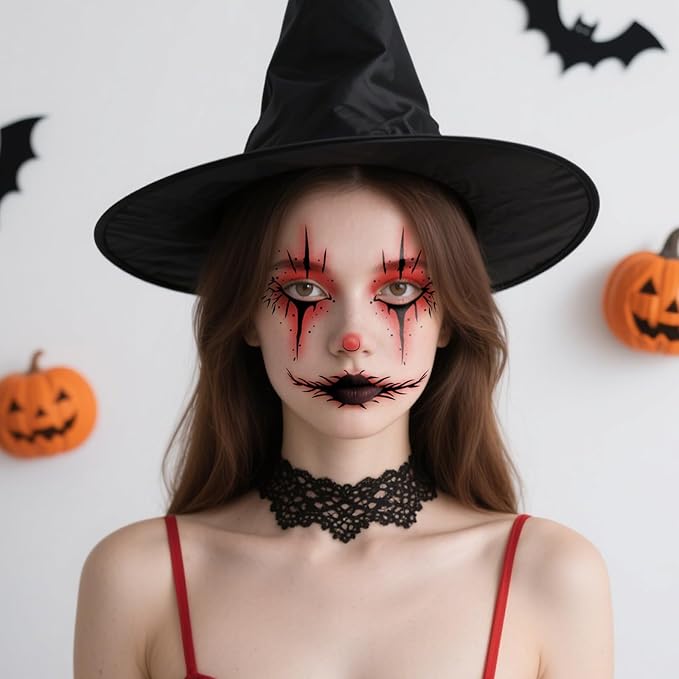 Halloween Face Tattoo, Face Tattoos with Scar & Blood Eye Design, Face Temporary Tattoo Sticker, Temporary Makeup Tattoo Stickers,Perfect for Halloween Stage Masquerade Party 8Pcs