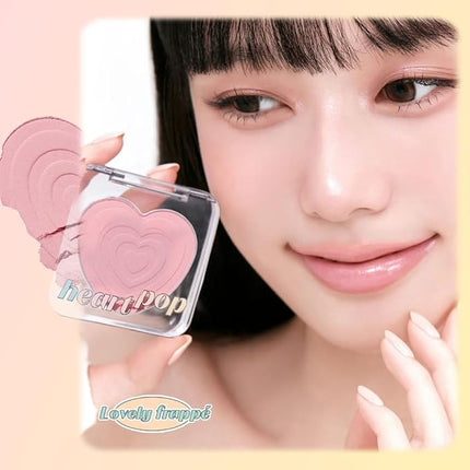 ETUDE Heart Pop Duo Blush, Sweet Beige Pink Cheek Colors, Natural Radiance & Glossy Finish, Layering Formula, Compact 0.2 oz – Lovely Frappe