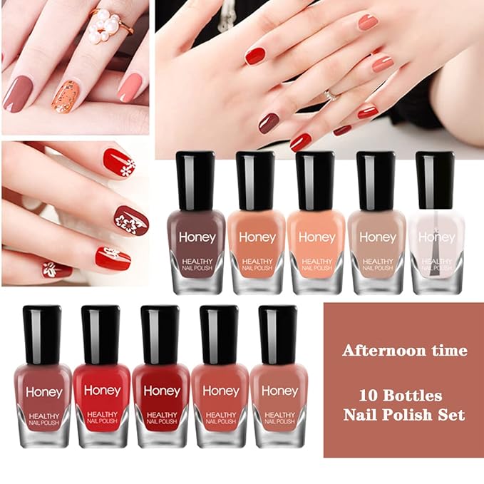 Non-Toxic Nail Polish Set, Easy Peel Off & Fast Dry, Eco-Friendly & Organic Water Based Nail Polish for Women & Teens