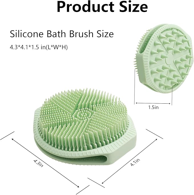 Silicone Shower Scrubber Women Men 2 Pcs Exfoliating Body Scrubber Exfoliator Scalp Non-Slip Hollow Hand Glove Loofah Alternative Deep Clean Wash Dual-Sided Durable Scrub Bath Essentials Green Purple