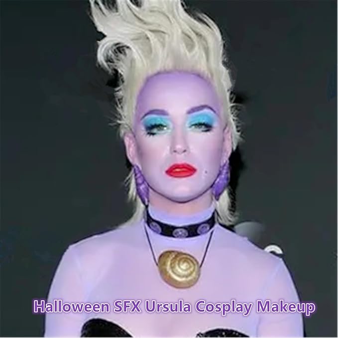 Go Ho Pastel Purple Face Paint,Waterproof Oil Based Cream Light Purple Face Body Paint for Halloween Cosplay SFX Ursula Makeup