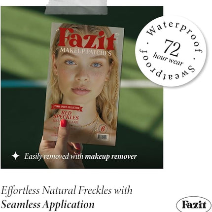 Fazit Makeup Patches - Red Speckles - Glow Up Make-Up Patches - Cute Glitter Makeup Accessories for Women - Cosmetic Glitter for Face