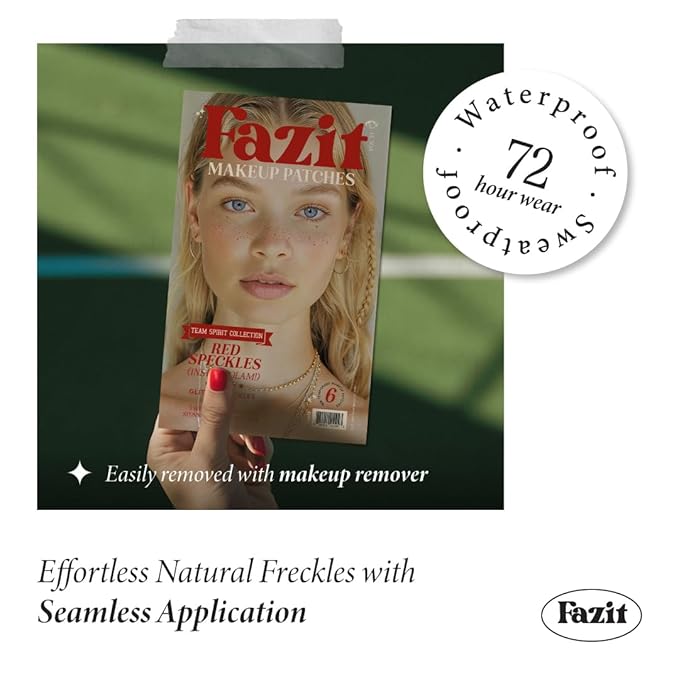 Fazit Beauty Face Makeup Patches - Waterproof Red Speckles - Temporary - 6 Count