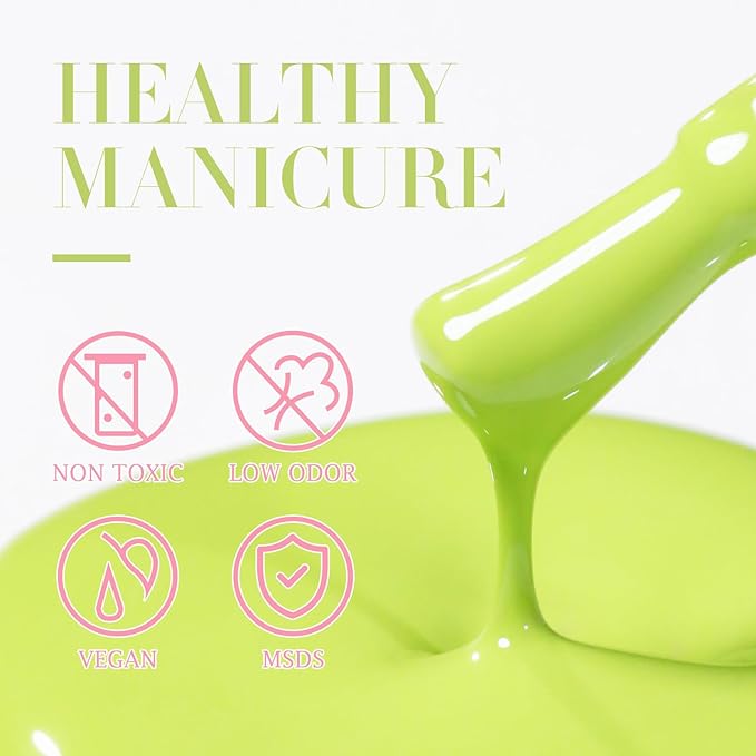 Double Rhythm Pastel Green Gel Polish Sheer Neutral Natural Light Milky Same Color Same Bottle 15ML Jelly UV Nail Art DIY at Home (Pale Green-A1410)