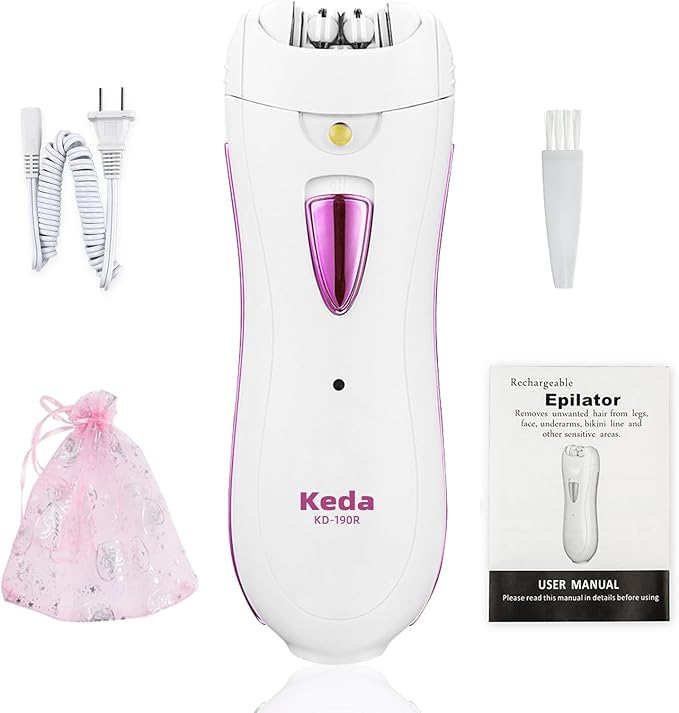 Smooth Glide Epilator for Women Face, Portable Facial Epilator for Women, Rechargeable Face Trimmer with LED Light for Facial, Armpit, Bikini and Leg