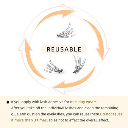 QUEWEL Cluster Lashes 240Pcs Individual Lashes 10D 0.10C Curl 15mm Knot-Free Lash Extensions Clusters Lashes Soft&Natural False Eyelashes Individual DIY Eyelash Extension at Home(10D 0.10C 15)