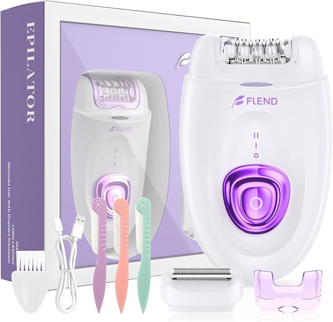 Epilator,Epilators Hair Removal for Women, 2 in 1 Hair Removal Device with LED Light & USB Rechargeable, Electric Shaver for Legs,Underarms,Bikini and Full Body