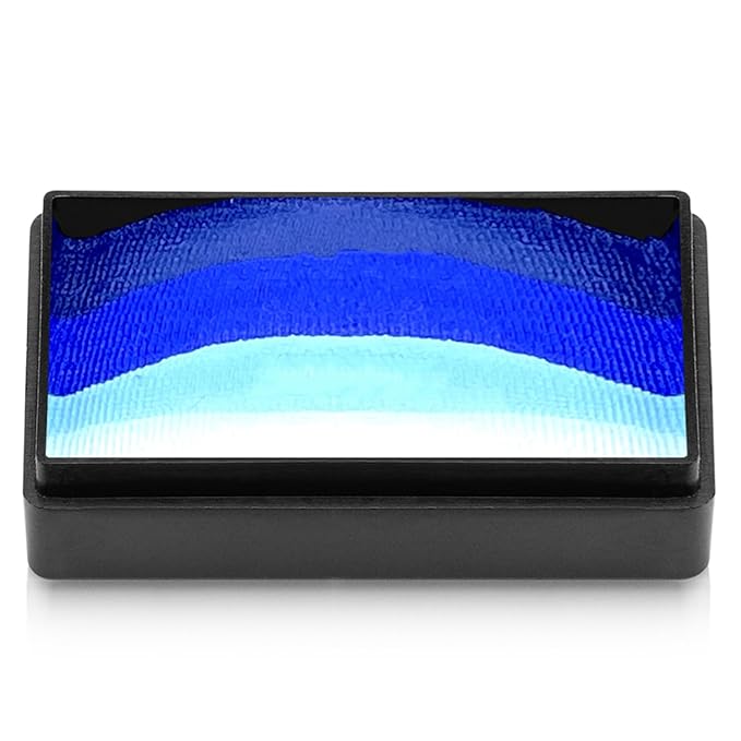 Kraze FX Dome Stroke - Dark Wave (25 gm), Professional 1-Stroke Split Cake, Hypoallergenic, Non-Toxic, Water Activated Face & Body Painting Makeup Supplies for Sensitive Skin, Kid Safe, Adults